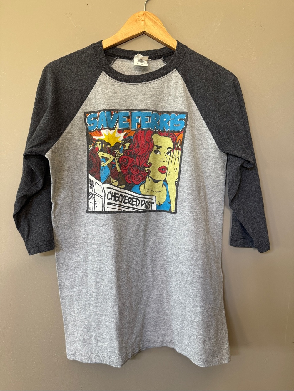 Save Ferris Grey & Charcoal Raglan Graphic Tee